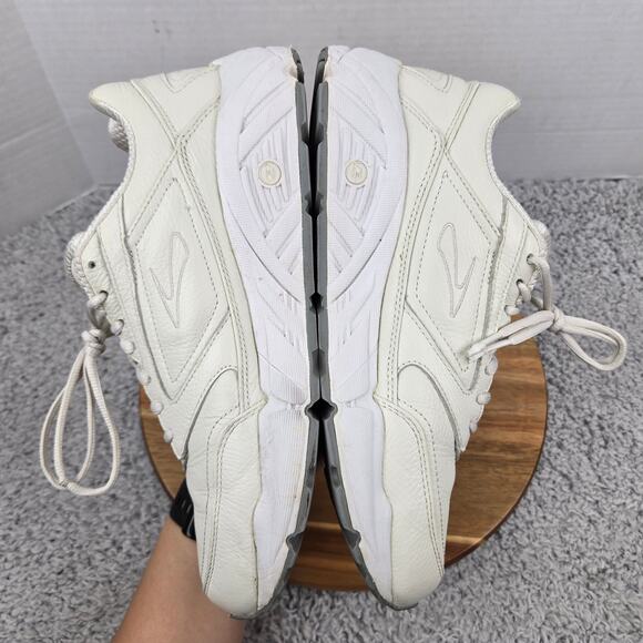 Brooks Mens 10.5D Addiction Walker White Leather Comfort Walking Lace Up Shoe - Picture 7 of 12